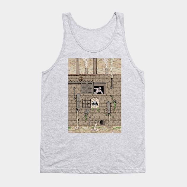 Nightmare Factory Weird Horror Art Tank Top by AzureLionProductions